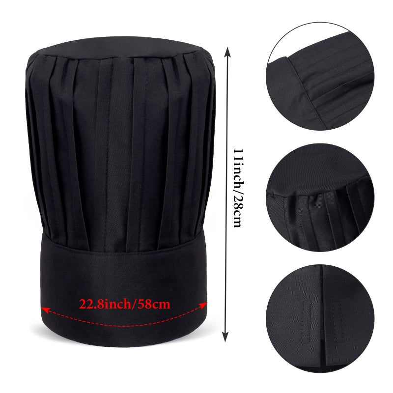 Keymall Hibachi Chef Tall Hat and Apron Costume Set with Headband Tie for Japanese Cuisine Lovers and Hibachi Enthusiasts - Image 2